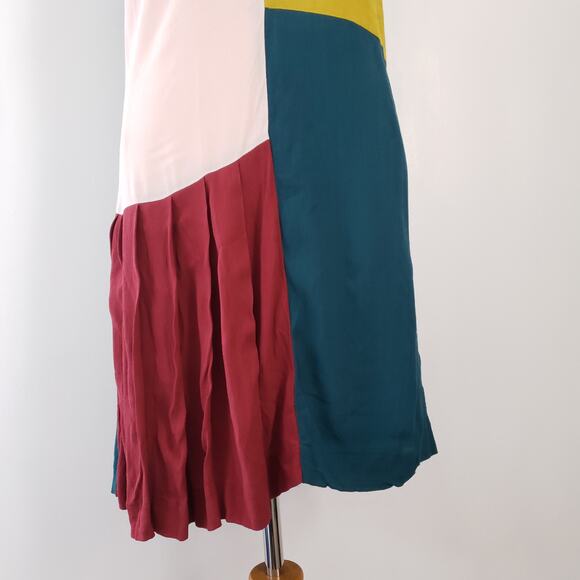 Anthropologie HD in Paris Jules Colorblock Shift Drop Waist Flapper Teal Women 4 - Picture 8 of 12